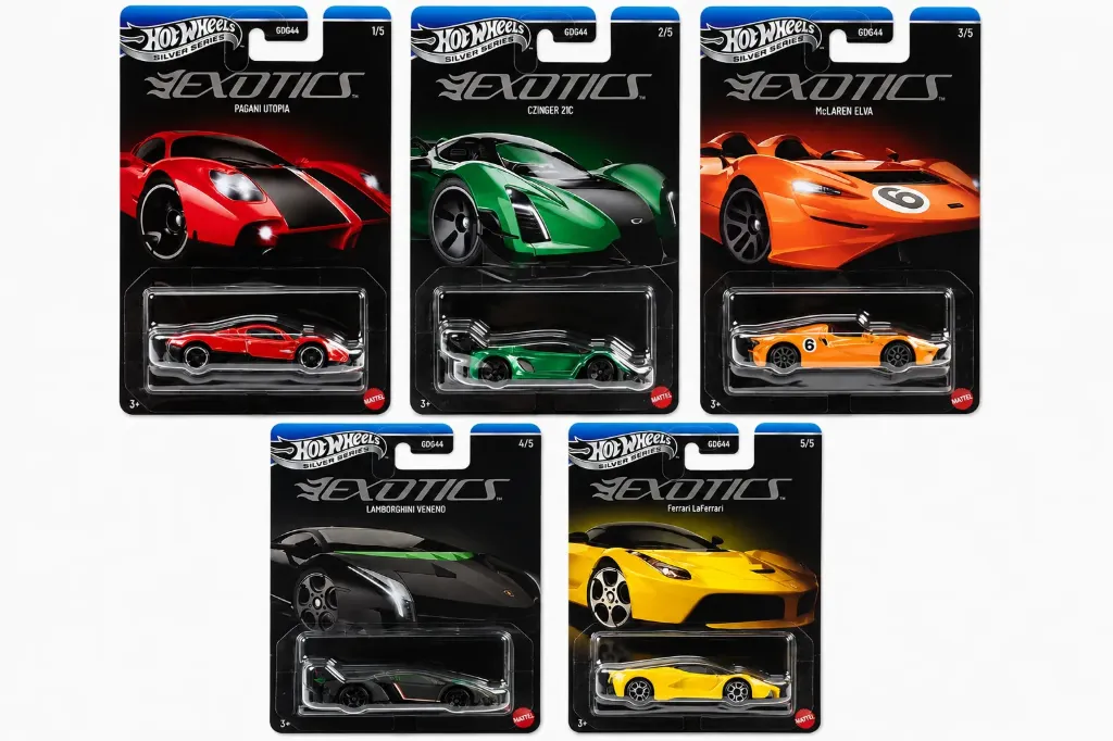 Hot Wheels Silver Series Exotics – Complete Set of 5