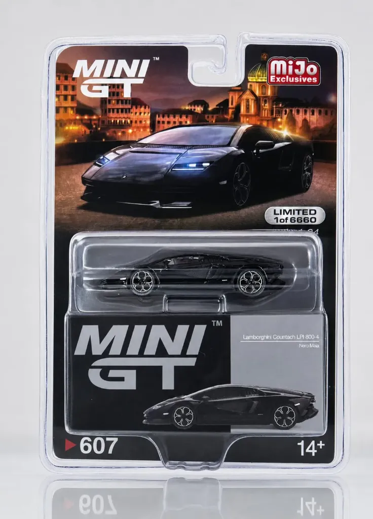 MINI GT Lamborghini Countach LPI 800-4 – Nero Maia (MiJo USA Exclusives) Limited Edition